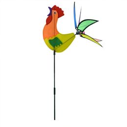 Garden Pinwheels Animal Windmill Spinning Pole Outdoor Decorations Rooster Parrot Animal Garden Decoration