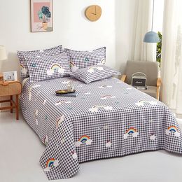 NEW 3PCS/Set Soft Skin-Friendly Bed Sheets Pillowcase Bedroom Dormitory Comfortable Brushed Sheet Thick Breathable Sheet