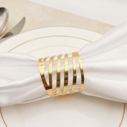 10Pcs Hotel Napkin Ring Napkin Holder Metal Napkin Buckle Christmas Wedding Party Gold Napkin Circle Banquet Dinner Table Decora