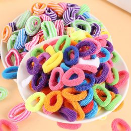 100pcs Diameter 2cm Kids Black White Candy Hairbands Baby Girl Hair Bands Headband Rubber Hair Tie Scrunchies Ponytail Holder