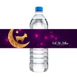 10pcs, Eid al adha Adhesive Stickers Muslim Water Bottle Labels Eid Mubarak Ramadan Kareem Decor Stickers Muslim Festival Party