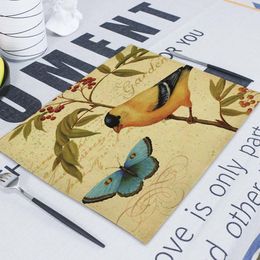 Bird Table Napkin Linen Wedding Napkins Table Mat Rectangle 100% Linen Napkins Paper Serviettes Fabric For Kitchen Table Towel