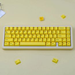 Accessories 155 Keys Serika Yellow Keycaps English Cherry Profile PBT Dye Sublimation Keycap For MX Switch Mechanical Keyboard GK61 64 68 75