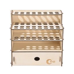 OPHIR Marker Pen Storage Holder with Cabinet 32 Holes for Marker Pens Wood Pen Rack MG096