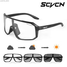 Outdoor Eyewear SCVCN Photochromic Glasses Cycling Sunglasses for Women Sports Running Biking Eyewear Men Road Mountain Bike Bicycle Goggles Y240410