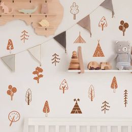 37pcs/set Bohemia Forest Trees Wall Sticker Boho Nordic Style Wall Decal for Kids Room Baby Bedroom Playroom Nursery Poster B979