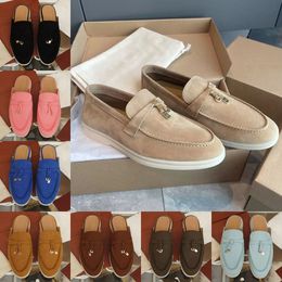 With Box Loafers Dress Shoes Designer Casual Sneaker Sandals Slippers Men Women Flat Low Beige Suede Cow Leather Oxfords Mens Summer Moccasins Slip Sneakers EUR35-45