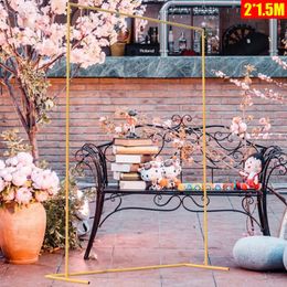 2*1.5M Gold Large Backdrop Stand Gold Metal Wedding Balloon Arch Frame 2x1.5m Wedding Arch Garden Party Backdrop Decor Frame 240329