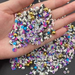 100g Mixed Polymer Hot Clay Sprinkles Rhinestone Pearl TaiJi Clay Sprinkles for Crafts DIY Tiny Cute plastic klei Accessories