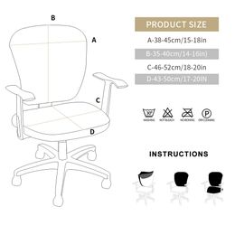 Elastic Office Chair Cover Rotating Lift Computer Chair Slipcover Armchair Seat Case 2 Pieces Anti-dust Removable and Washable