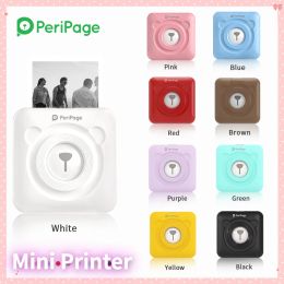 Printers PeriPage A6 Mini Pocket Printer Wireless BT Thermal Printer Picture Label Memo Receipt Paper Printer 203dip Sticker Colour Paper