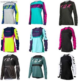 Cycling Shirts Tops Womens BAT Downhill Jerseys Mountain Bike Shirts Quick-Dry Offroad DH Motocross Cycling Jersey Long Sleeves Clothing Y240410