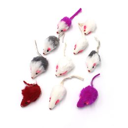 12Pcs/bag Soft Fleece False Mouse Cat Toy Rabbit Fur Cat Toys With Sound Rattling Funny Kitten Interactive Trainning Playing Toy