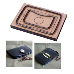 DIY leather craft card holder fold small wallet die cutting knife mould hand punch tool template