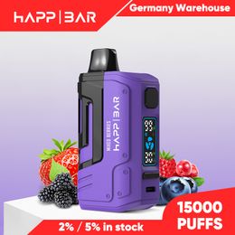 Original Happ BST15000 Puffs vaper desechable puff vape 12000 Smart Adjustable Power 30W Output with Eliquid Battery Display 2% 5% Nic Salt Flavours in stock