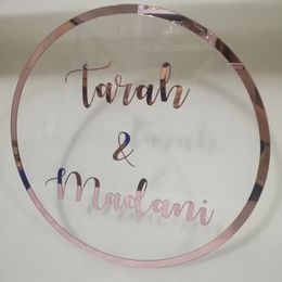 Personalized Rose Gold Name Sign BabyShower Wedding Party Decor Custom Wedding Name Sign Mirror Acrylic Party Favors