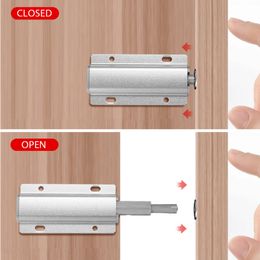 KAK 5pcs/lot Aluminium Alloy Push to Open Cabinet Catches Door Stops Magnetic Touch Stop Kitchen Invisible Cabinet Pulls Hardware