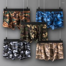 Underpants Men's Brand Pure Cotton Camouflage Underwear Sports Flat Angle Pants Medium Waist Large Size Boxing Training