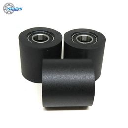 30 mm Black PU Coated Roller With Double 6800RS Bearings 10x30x30 mm PUT680030-30 Mute Conveyor Belts Polyurethane Pulleys