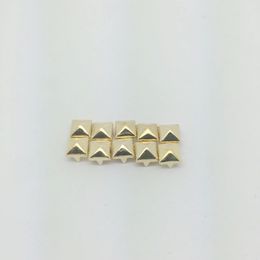 100 Pieces 7mm Gold Pyramid Studs Rivets Spots Spikes Sewing Garment Apparel DIY Punk Leather Bags Shoes Goth