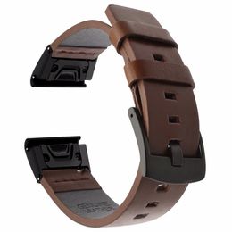 26mm Leather Watchband Bracelet For Garmin Enduro 2 / Descent MK1 Mk2 wrist Band Straps For Coros Vertix 2 Wristband