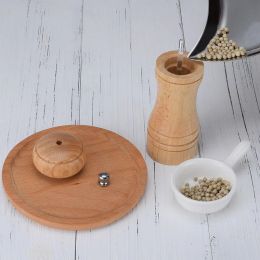 Classical Oak Wood Pepper Spice Mill Grinder Set Handheld Seasoning Mills Grinder Ceramic Grinding Core BBQ Tools Set