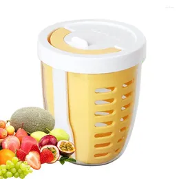 Storage Bottles Leakproof Fruit Containers With Lids Drain Cup Lid Reusable Food Container Removable Colander & Fork