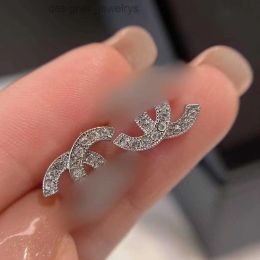 18K Gold und 925 Splitterschstenen -Mode -Ohrringe Frau Luxusdesigner Ohrring Multi Colors C Brief Schmuck Frauen 18k Diamant Hochzeitsgeschenke