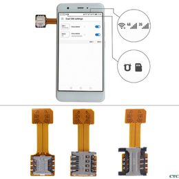 Hybrid Double Dual SIM Card Micro SD Adapter for Android Phone Extender Nano Mic