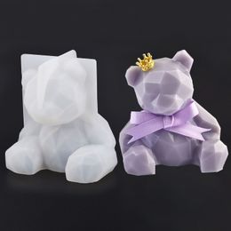 3D Stereo Bear Silicone Mould DIY Epoxy Resin Animal Shaped Candle Mould Handmade Gypsum Soap Making Supplies Chocolate Cake