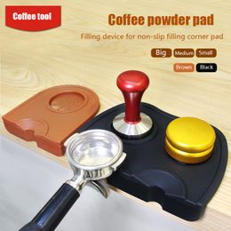Coffee Mat Silicone Fluted Non-Slip Espresso Tampering Mat Tamper Holder Tamper Mat Dropped Edge Corner Tamp Mat Pad Tool