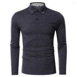 Men's Polos Autumn High Quality Polo T Shirt For Men Long Sleeves Turn-Down Slim Fit Mens Shirts Casual Designer Clothes