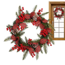 Decorative Flowers Christmas Pine Cone Wreath Portable Hanging Multifunctional Front Door Welcome Decorations Home Supplies