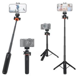 Tripods VRIG 22" Mini Extend Phone Tripod 360° Ball Head Camera Tripod w Cold Shoe Selfie Stick Tripod for iPhone 14 13 12 Samsung GoPro