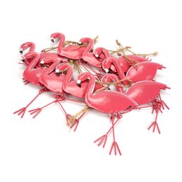 2PCS Flamingo Pendant Easter Decorations Metal Bird Birthday Party Diy Decorations Wedding Kids Gift Flamingo Animal Accessory