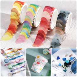 100Pcs/Roll Kawaii Fruit Animals Tearable Washi Round Stickers Dot Adhesive Sticky Paper Tape DIY Craft Scrapbooking Diary Decor