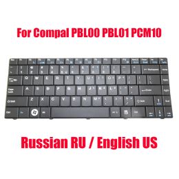 Keyboards US RU Laptop Keyboard For Compal PBL00 PBL01 PCM10 V109302AS1 PK130GF1A04 English Russian Black New