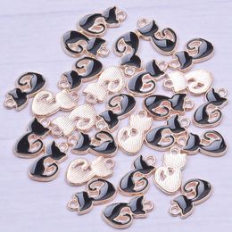 20pcs Enamel Cat Pendants For Jewelry Making Supplies DIY Animal Charm Pendant Handmade Drop Oil Materials For Necklace Earring