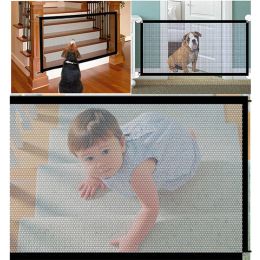 Pet Dog Fences Pet Isolated Network Stairs Gate Folding Mesh Playpen For Dog Cat Baby Safety Fence Dog Cage Pet Accessories