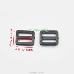 200 pcs 3/8" 10mm & 5/8" 15mm Adjustor Triglides Slides for Buckle Leather strap Belt Webbing Black Plastic