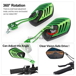 1 Pair Bicycle Mirror Big View Bike Rear View Mirror Multi Angle Adjustable Handlebar Rearview Mirror for Electric Bike Scooter