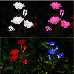 LED Solar Rose Flower Light Waterproof Garden Landscape Lamp Outdoor Lawn Lamp Home Decorative Flower Night Lights