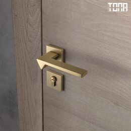 TONA Modern Copper Interior Door Lock Bedroom Luxury Bathroom Lock Villa Wooden Door Handle Mute Gate Lock Door Hardware