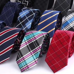 Neck Ties 6cm wide mens tie new fashion plain collar Corbatas Gravata jacquard woven ultra-thin tie business wedding stripe mens bow tieC240410