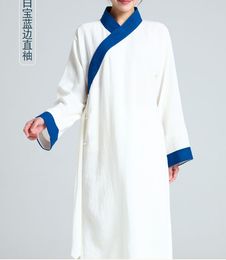 unisex high quality linen wudang wushu suits kung fu clothing shaolin monk taoist robe martial arts tai chi uniforms robe+pants