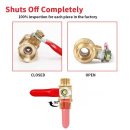 Brass Barbed ball valve 1/8 3/8'' 1/4'' Male FemleThread Connector Joint Copper Pipe Fitting Coupler Adapter 8/10/12mm Hose Barb