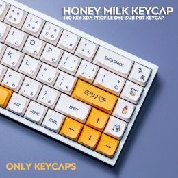 Accessories 137Keys Minimalist White Honey Milk PBT Keycaps DYESUB XDA Profile Japanese Custom Personality Keycaps for Mechanical Keyboard