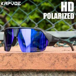 Outdoor Eyewear Kapvoe Polarized Cycling Sunglasses UV400 Outdoor Ride Bike Eyewear Sports Cycling Glasses Bicycle Goggles Cycling Equipment Y240410