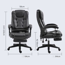 Office Boss Chair Ergonomic Computer Gaming Chair Internet Cafe Seat Household Reclining Seven-point massage Chair With Footrest