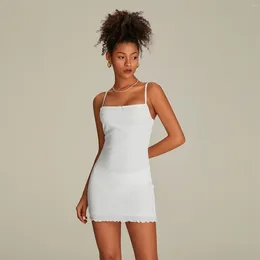 Women's Sleepwear Summer Cami Dress Solid Colour Sleeveless Spaghetti Strap Bow Front Backless Mini Bodycon
